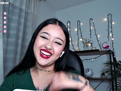 Morena, Latina, Adolescente, Brinquedos, Câmera de web webcam