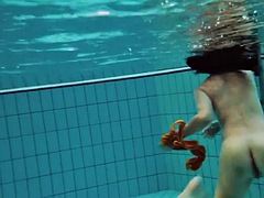 Markovas sexy orange stockings underwater