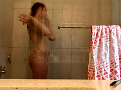 barely legal yr elderly Volleyball player HIDDEN CAMERA glass shower!