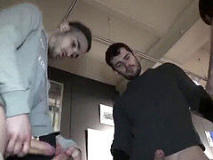 Hot dude gets stalked and pounded by three rough dudes