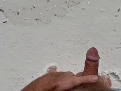 Leie, Strand, Grosser schwanz, Spermaladung, Behaart, Handjob, Masturbation, Im freien