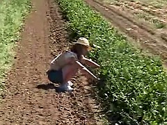Sexy teen Little April is doing a little gardening
