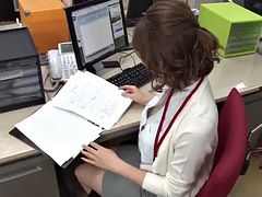 Cute Japanese office girl suddenly has sex with a pervert