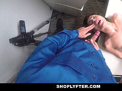 Shoplyfter - hipster teen gets caught between two rods