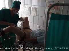 Exelent ejaculation on gynecology stool