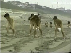 japanese nude girls ball playnig on the beach