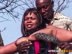 AFRICAN HOOK-UP SUBS - Bodacious African COUGAR Outdoor Funbag Tormented and Bum Flogged