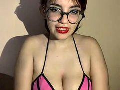 Gros seins, Gode, Fille latino, Solo, Adolescente, Nénés, Jouets