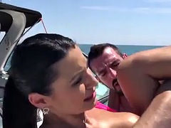 Hot anal sex with hot busty brunette on the yacht