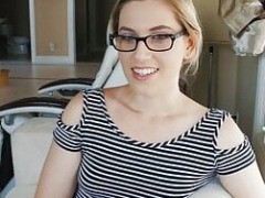 SisLovesMe - Pretty Huge Assed Girl With Glasses Lets Her Horny Stepbro Cover Her Drenched Pink slit With Cum