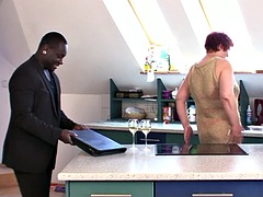 German busty mature granny seduced a black man to fuck