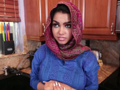 Muslim Ada S in hijab fucking landlord & taking creampie to pay her rent