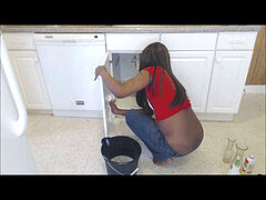 chick ebony plumber fixing bury