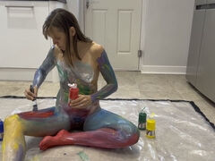 Erotic Body Paint - My entire naked body becomes a canvas of vibrant colors