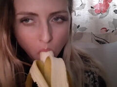 random russian girl blowing banana - Pov Porn