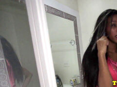 chesty latina tgirl doggystyled after oral pleasure