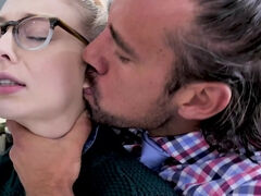 Lily Larimar takes cum on her glasses after passionate fucking