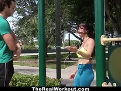 TheRealWorkout - Chesty (Crystal Rae) Pounded After Her Exercise