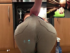 Helpless teen fucked in the ass while cleaning the kitchen