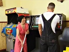 Muscular guy fucks ugly granny