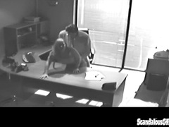 Office slut bangs the boss on a secret sextape