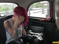 Kinky Redhead Punk With Tattoos Gets A Lesson In Cock From Cabbie - Trixx Ole loves Taxi Cab Sex