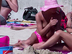 Caught and hidden cam Real lesbian teenagers at Beach on Ballerman 6