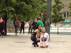 Disgusting Piss Guzzling Slut Paraded Through Budapest