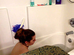 Hidden spy camera catches roomie nude in tub after classes!