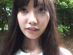Blowjob in the forest from Japanese teen Riko Tabe