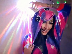 Dominatrix Nika in unicorn pajamas will tell and show you on her horn how you are going to jerk off today. Jerk off instruction