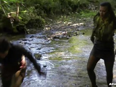 Pelea de gatas, Guantes, Al aire libre, Satén, Mojado