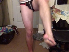 Foot worship, hot male stripper, male striptease