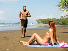 Beach bang with a redheaded girl that loves BBC