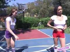 Step-Sibling Delights: Maya Kendrick & Julie Kay in Hoop Creams