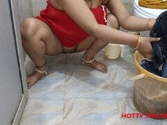 Seductive Desi maid Pari Bhabhi gets lured into a fuck-fest while washing clothes with clear Hindi audio