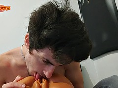 Sexy Turkish guy fucking fake pussy fleshlight