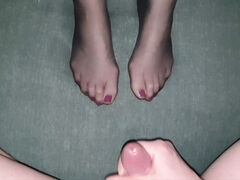 Toenails, hand job, black socks