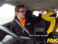 fake Driving School Hot Ebony Jai James with meaty mounds