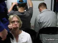 Big tit MILF saves the guys from handcuffs