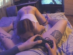 Naughty gamer girl is distracting me from playing Call Of Duty!