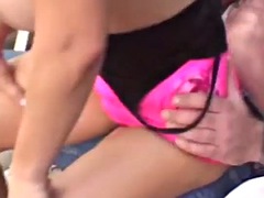 SWING MY WIFE - Big tits blonde wife fucked outdoors seizing the moment