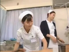 Japanese nurse practices her handjob technique