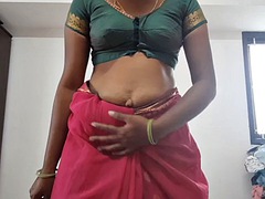 Swetha Desi tamil wife saree strip show