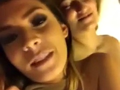 Two naughty lesbians having fun for viewers