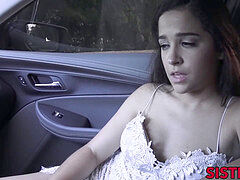warm and very horny stepsis gets drilled like a mega-bitch in a car