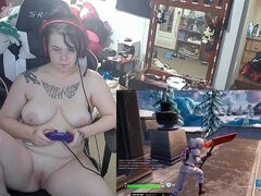 Provocative Gamer Girl Toys Herself Naked While Playing Fortnite