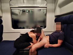 Hot Teacher Masturbates And Sucks A Students Cock On A Train Until He Cums In Her Mouth. They Risk Getting Caught  Public Se