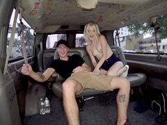 Blonde teen Jessie Saint gets a rough fuck on the bus