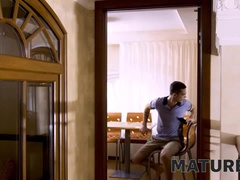 MATURE4K. Smart boy catches stepmom masturbating and decides to seduce her